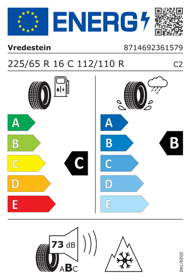 225/65R16C 112/110R Vredestein Contrac 2