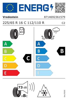 225/65R16C 112/110R Vredestein Contrac 2