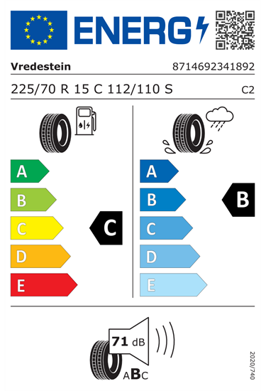225/70r15c 112/110S Vredestein COMTRAC 2
