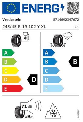245/45R19 102Y Vredestein QUATRAC PRO