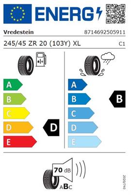 245/45R20 99Y Vredestein ULTRAC VORTI +