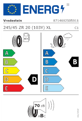 245/45R20 99Y Vredestein ULTRAC VORTI +