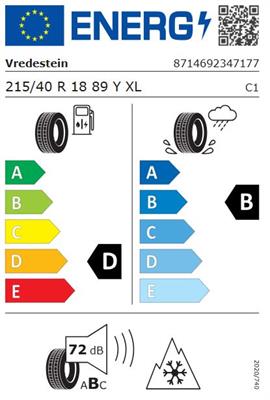 215/40R18 89Y Vredestein QUATRAC PRO