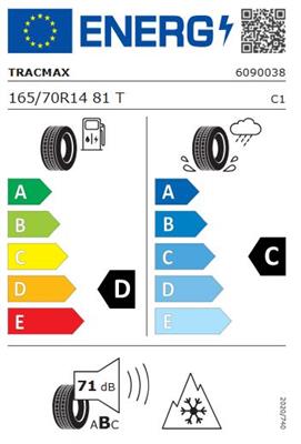 165/70R14 81T Tracmax A/S TRACSAVER